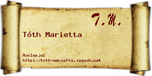 Tóth Marietta névjegykártya